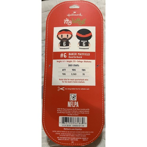 New HALLMARK ITTY BITTYS Baker Mayfield #6 Cleveland Browns Special Edition 2021 - Picture 2 of 7