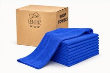 Cotton Shop Towels - Pack of 25 Cleaning Rags 12'' x 14'' - Super Soft and Ab...