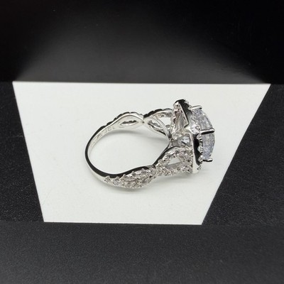 Sterling Silver 925 JCL China Marked CZ Stone Sz 9 Ring Gorgeous