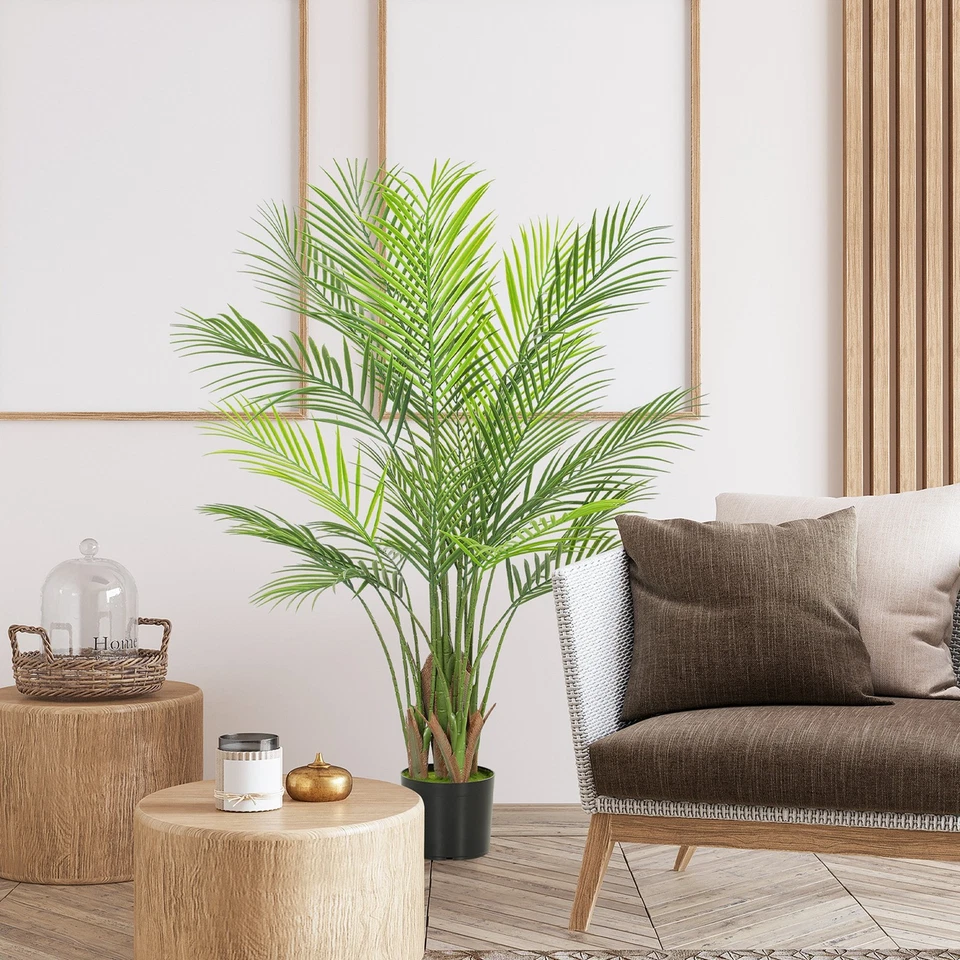 Künstliche Palme groß 120cm Kunstpflanze, Plastik Künstliche Pflanzen im Topf - Bild 2 von 4