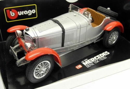 Modellini statici di auto, furgoni e camion in metallo bianco scala 1:8 per Mercedes