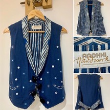 Anokhi Handworks Vintage Reversible Indian Boho Hippie Sleeveless Gilet Jacket