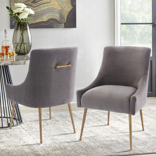 Clihome Velvet Dinning Chair (Set of 2) Room Upholstered Chair with Metal Legs - Picture 76 of 110