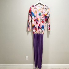 TOUCH OF CARE J E Talit Women s Purple Pink Floral Anti-Strip Alzheimer s Suit M