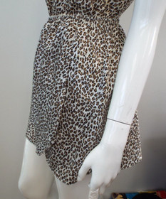 Vintage Wondermaid Leopard Print Half Slip & Camisole Set Lingerie MEDIUM Black