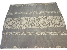 Vintage large ivory lace tablecloth 116 X 64"