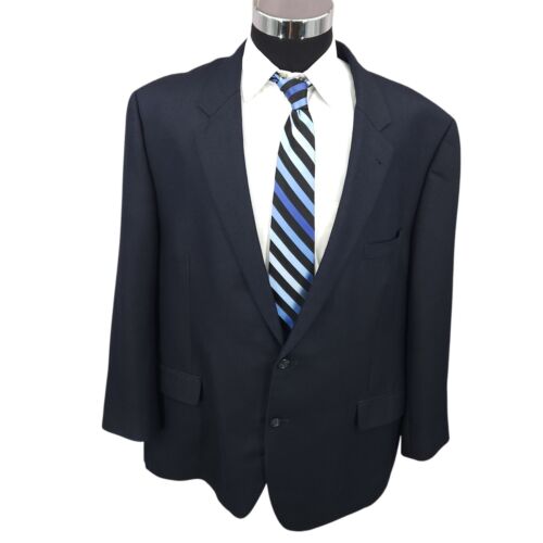 Jos A Bank Signature Blazer Mens 50R Navy Blue Sports Coat 2 B Silk Camel Hair