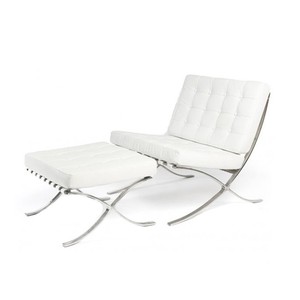 White Chair Ottoman Set Pavilion Style Premium Quality Stainless Steel Modern Ebay
