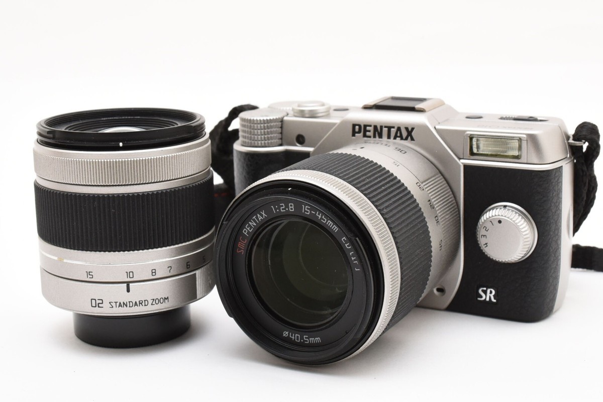 PENTAX Q10 Silver 12.4 MP Digital Camera w/02+06 Lens, Case