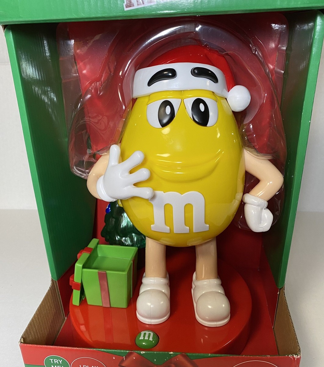 NIB 2018 CandyRific Mars Yellow M&M's Christmas Candy Dispenser