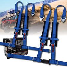 Pair Of Polaris Rzr 1000 Turbo Blue 4 Point Harness- 2 Padding - Canam X3 Yxz