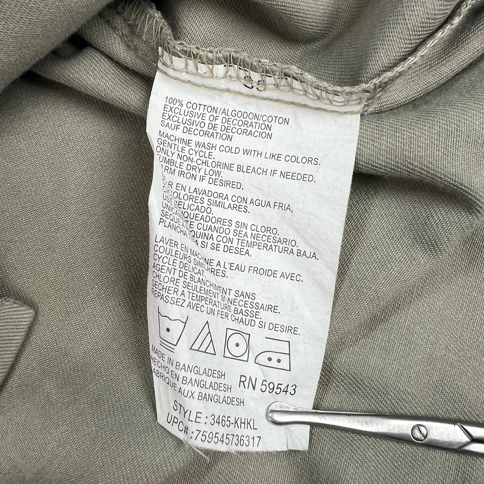 Dickies Work Wear Shirt Khaki Patch Mens 2XL Cotton Twill Industrial Uniform Foto 3 de 4