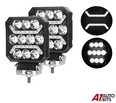 Led Arbeitsscheinwerfer X2 LED-Lichtbalken 12V 24V 1750 Lm 6500K 10x