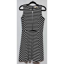 Michael Kors Optical Illusion Striped Dress Size 6 Designer Luxury Statement