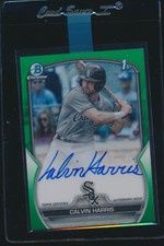 CALVIN HARRIS AUTO 1st 2023 Bowman Chrome Draft GREEN REFRACTOR/99 WHITE SOX RC