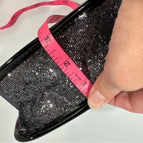 Shiseido NWOT Black & Gray Glitter Sparkle Makeup Travel Toiletry Bag Clutch - Foto 9 di 11