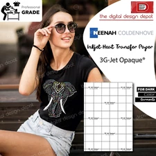 Neenah "3G JET OPAQUE Iron On Heat Transfer for Dark Fabric (8.5"X11") 50 Sheets
