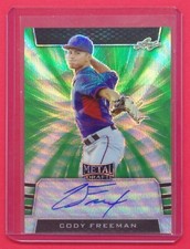2019 Leaf Metal Draft Cody Freeman 4/5 Autograph Green Wave #BACF2 