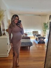 Winter dress in Chocolate- Sndys the label - Baby Bump Friendly 