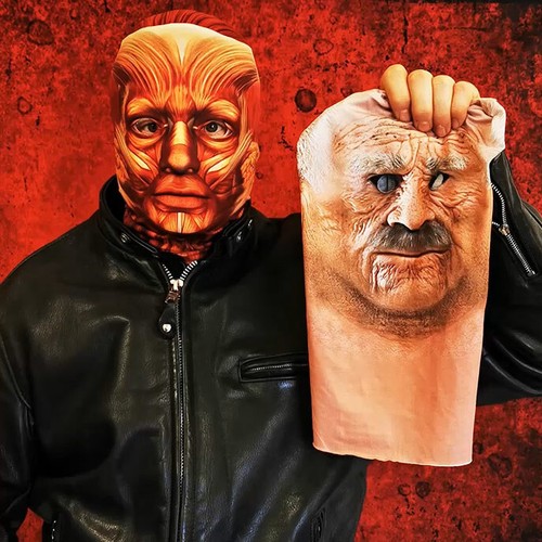 3D Effekt Gesicht Skin - Rot Haar Killer Clown - Stoff - Halloween Maske - Bild 8 von 12