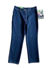 Vintage 1980s Gitano Jeans Size 18 Short Blue Deadstock Logo Beverly Goldberg
