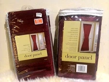 2 x  New One Rod Pocket Door Panel  54 in W x 72 in L Ruby by Bed Bath & Beyond 