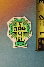 DOGTOWN Skateboards DTS BDS Neon Green Yellow Cross Z-Boys Skateboarding STICKER