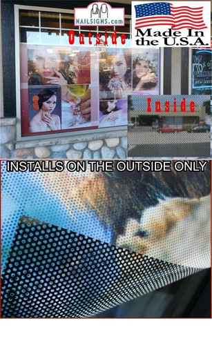 Gel 08 Perforated Mesh See-Through Window Vinyl Poster Nails Salon Horizontal - 第 2/15 張圖片