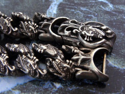 Leathers & Treasures SILVER925 Doragonlink bracelet Silver 21.5cm 