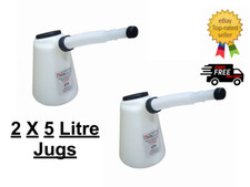 2 Pack 5 Litre Measuring Jug With Flexi Spout Oil Fuel Anti Freeze Screen Wash