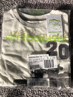 Jungen Top 10-11-12y Tshirt weiß langarm Motorrad Vertbaudet