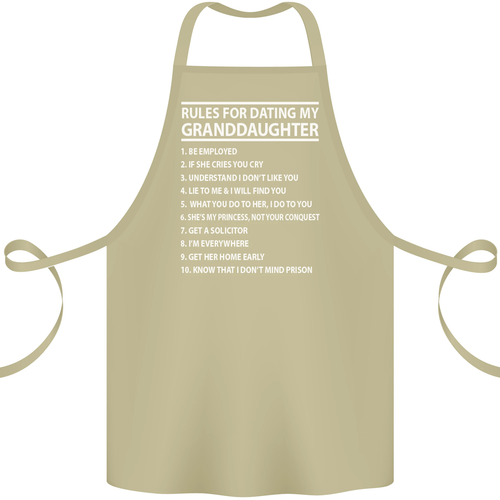 Dating My Granddaughter Grandparents Day Cotton Apron 100% Organic - Picture 7 of 14