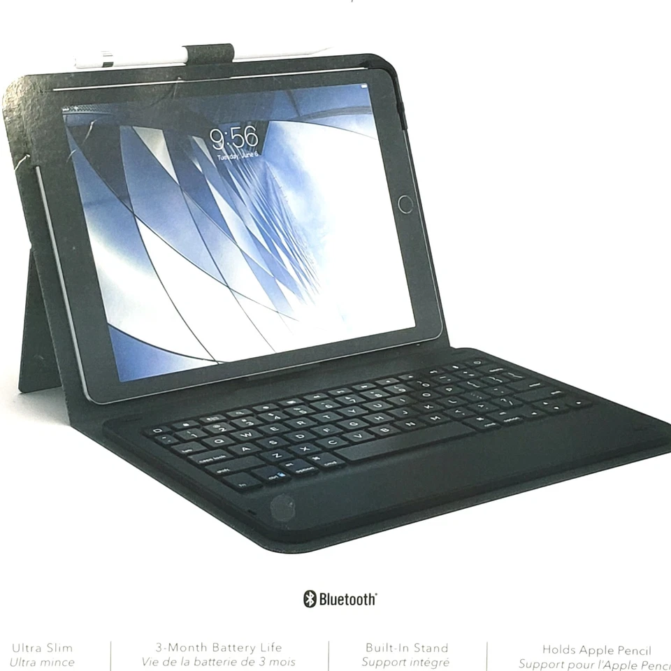9.7" ipad Tablet Keyboard Case Zagg Messenger Folio Bluetooth - Image 4 of 4