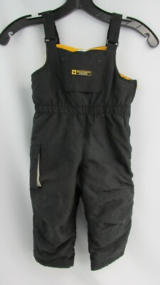 Old Navy Baby Boys Black/Yellow Snow Pants Bib Overall Size 18-24 Mos