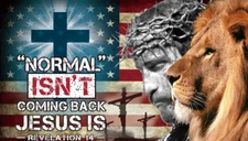 Normal Isn't Coming Back Jesus Is USA Lion 3'X5' Flag ROUGH TEX® 100D