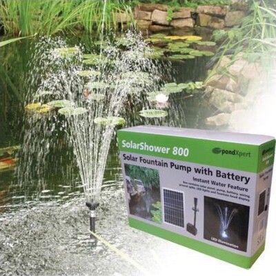 Solar Springbrunnen 800 Liter groß mit Akku Back Up und LED Licht für Nachtgebrauch