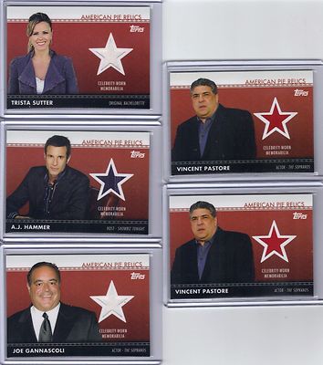 5 American Pie Relics Trista Sutter A J Hammer Gannascoli & Vincent Pastore X2