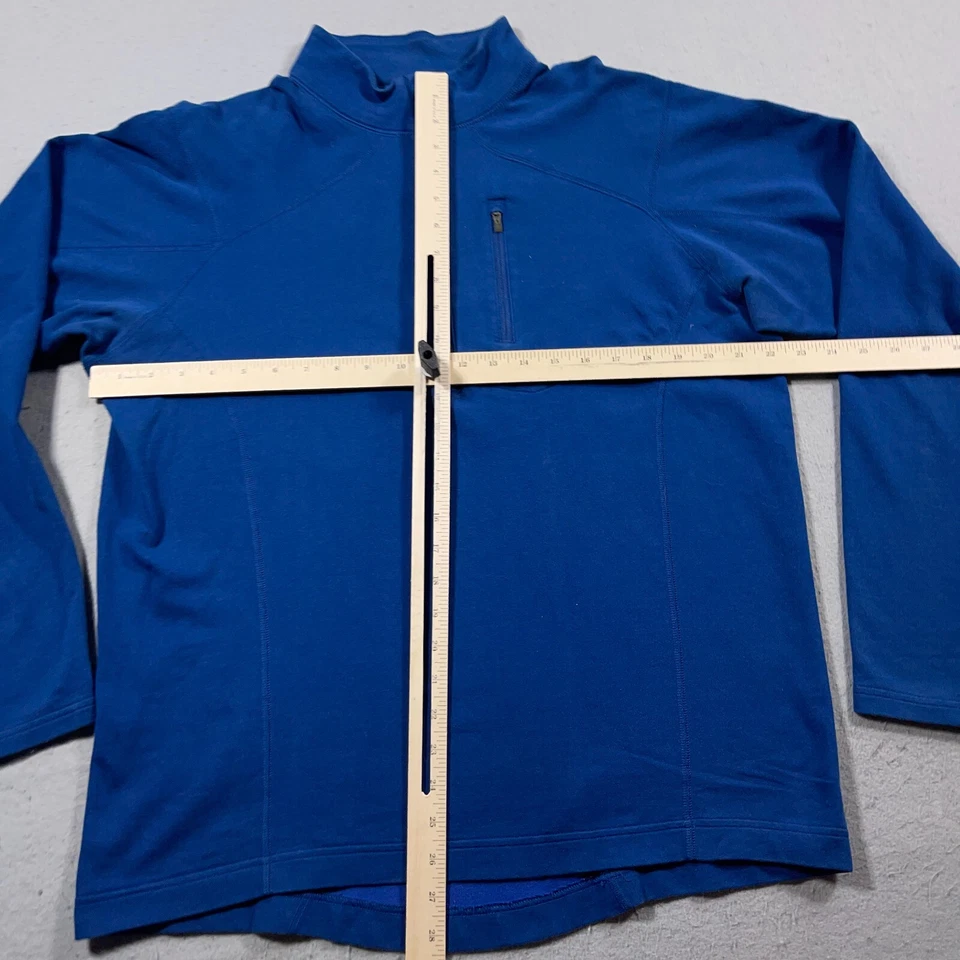 Camisa Pullover Mountain Hardwear Hombre Grande Azul Algodón Orgánico Cuarto Cremallera Foto 3 de 4
