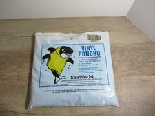 Vintage New 1999 Seaworld CHILDS Size Shamu Whale Waterproof Rain Poncho Blue