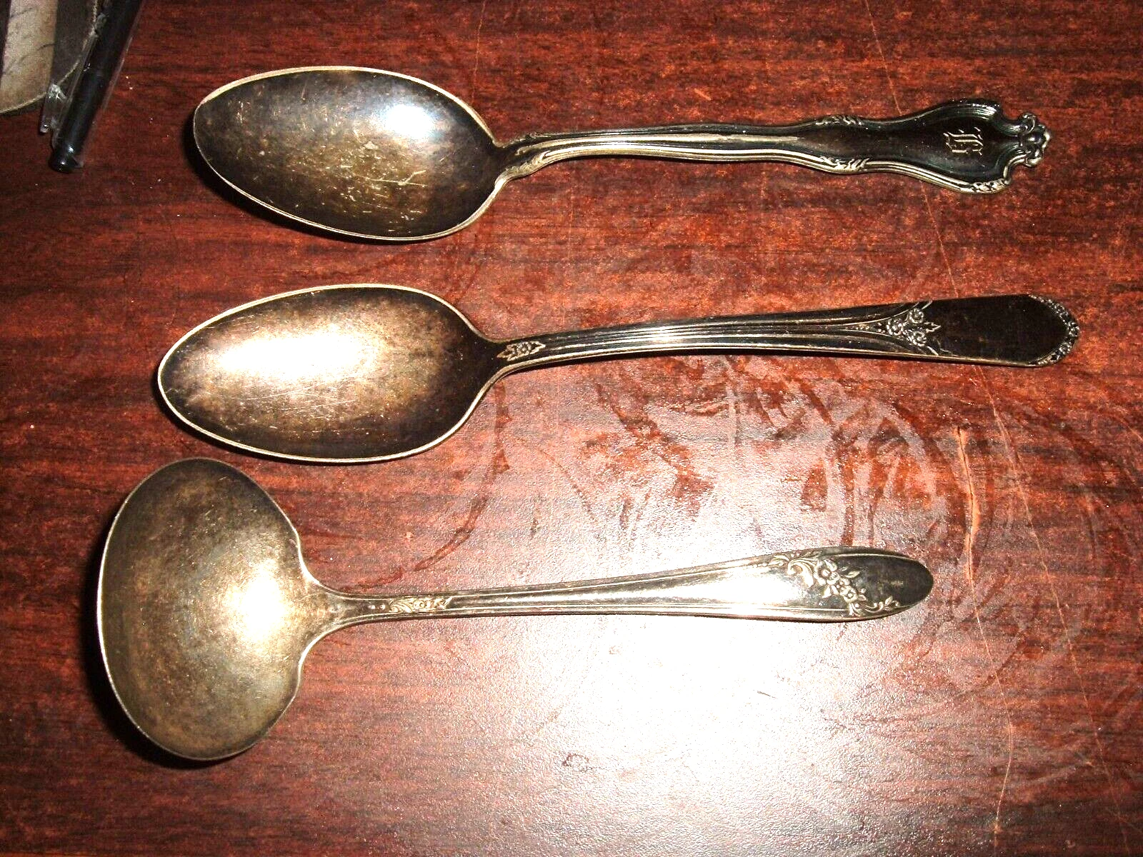 1847 Rogers Bros & wm rogers Serving Spoon & tudor oneida ladle 3 items