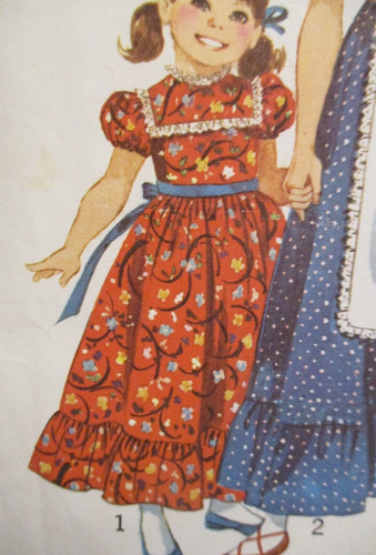 Simplicity Pattern 9732 Girls Dress 2 Lengths Apron Size 10 B 28.5" W 24.5" Cut - Picture 4 of 12