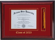 DIPLOMA FRAME WITH TASSEL BR/RE CUSTOMIZABLE 8x6,7x9,,8x10,8.5x11,11x14