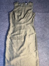 Ann Taylor Tank Dress Women's 10 Green Solid Rayon Stretch Sleeveless Back Zip