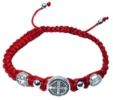 Saint St Benedict Red Medal Trinity Bracelet ...
