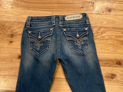 ROCK REVIVAL Jasmine Easy Straight Womens Blue Denim Jeans TAG 25 Fits 28W x 31L - Picture 12 of 12