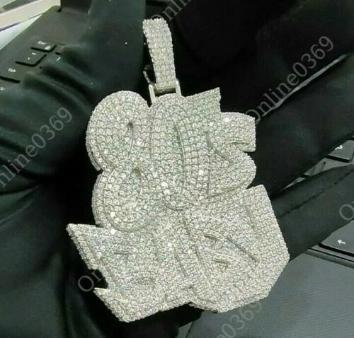 Colgante con nombre personalizado enchapado en oro amarillo de 14K para hombre años 80 bebé en plata 925 Foto 3 de 4