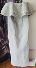 Fame & Partners Strapless Ruffle Knit Dress Gray Size 8 US Off the Shoulder TP01