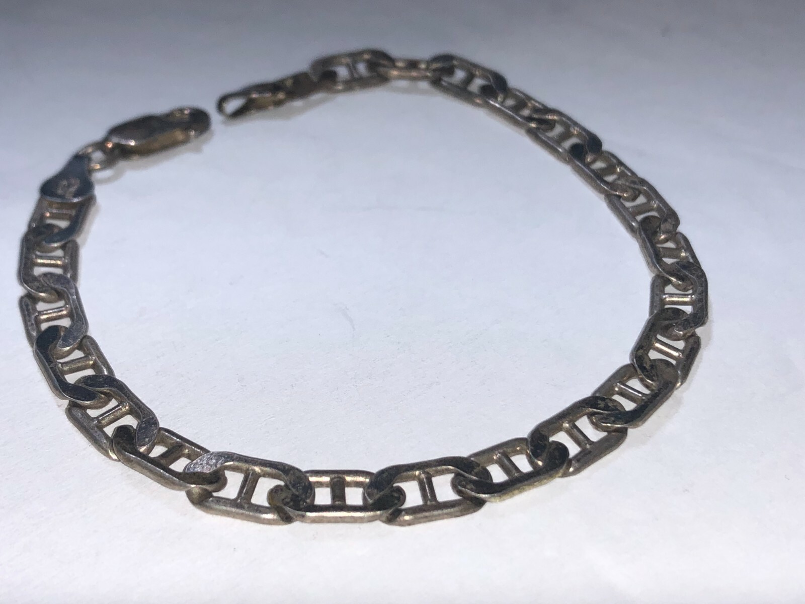 Old School Thin Chain Link Bracelet Sterling Silv… - image 5