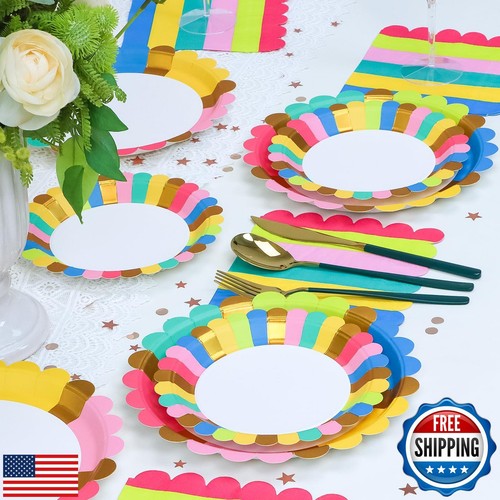 Scalloped Paper Plates 100pk, Disposable Party Plates with 50pk Dinner Plates - Picture 5 of 5