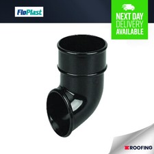 FloPlast Half Round Downpipe Shoe, Black 68mm Guttering *Bulk Buy Available*